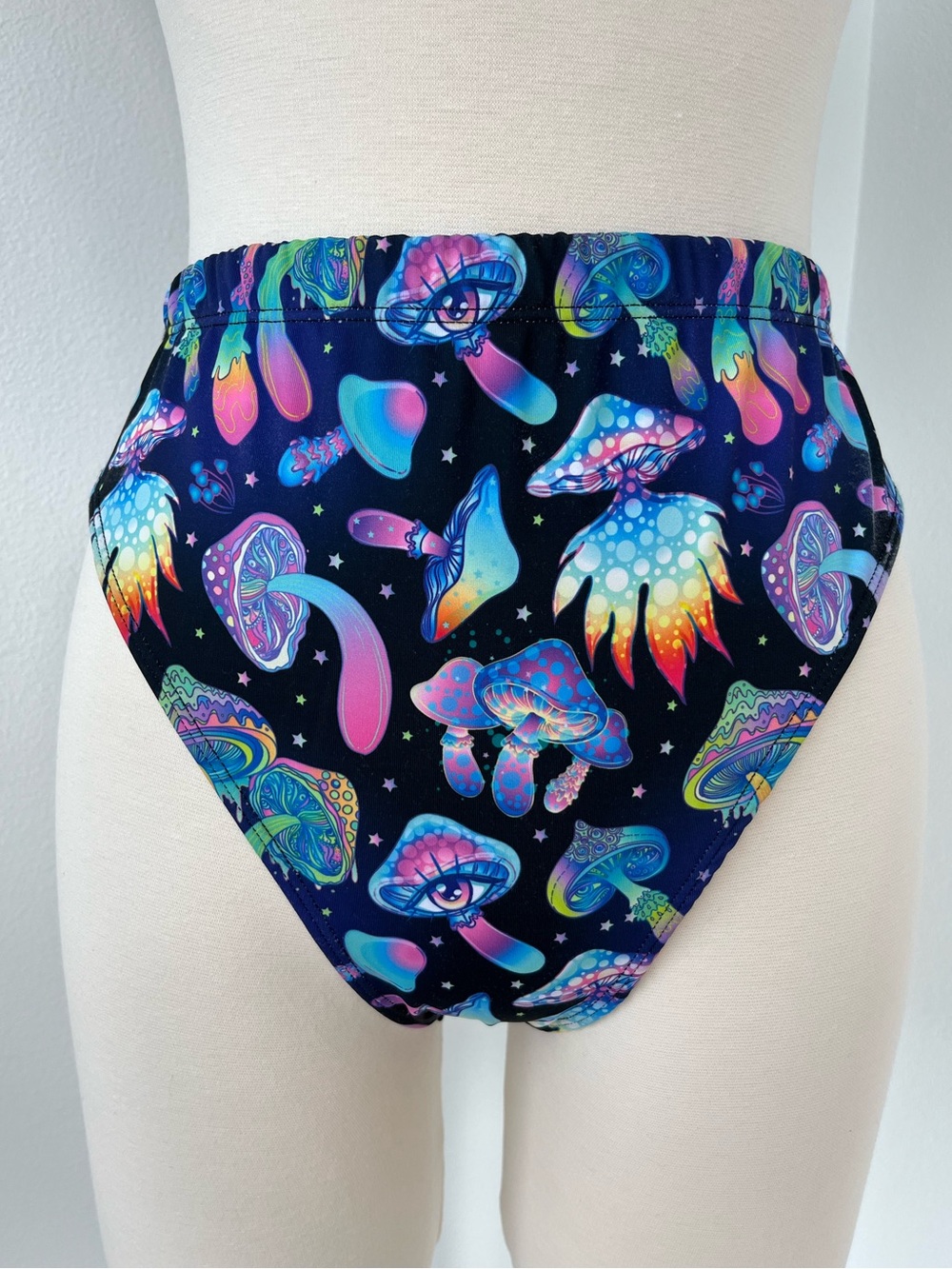 Freedom Rave Wear Psychedelic Mushroom Print Bikini Bottoms